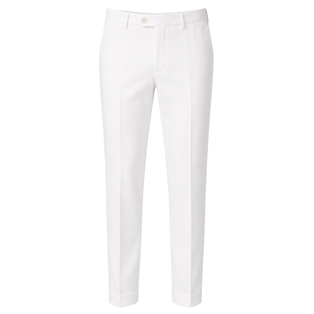 Ivory White Tailored Dress Trousers | Voonken Dowz