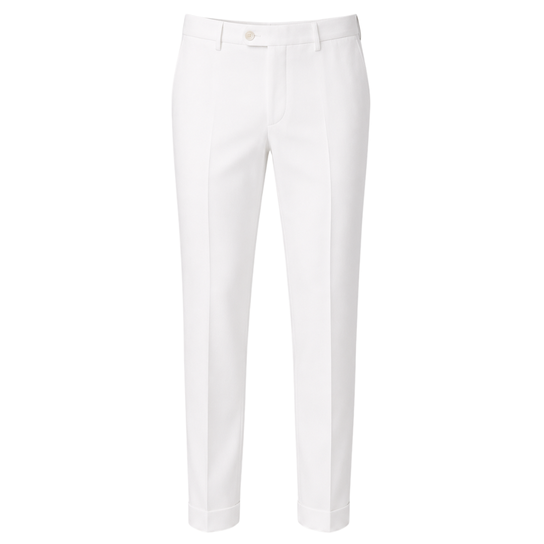 Ivory White Tailored Dress Trousers | Voonken Dowz