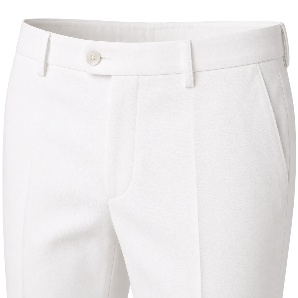 Ivory White Tailored Dress Trousers | Voonken Dowz