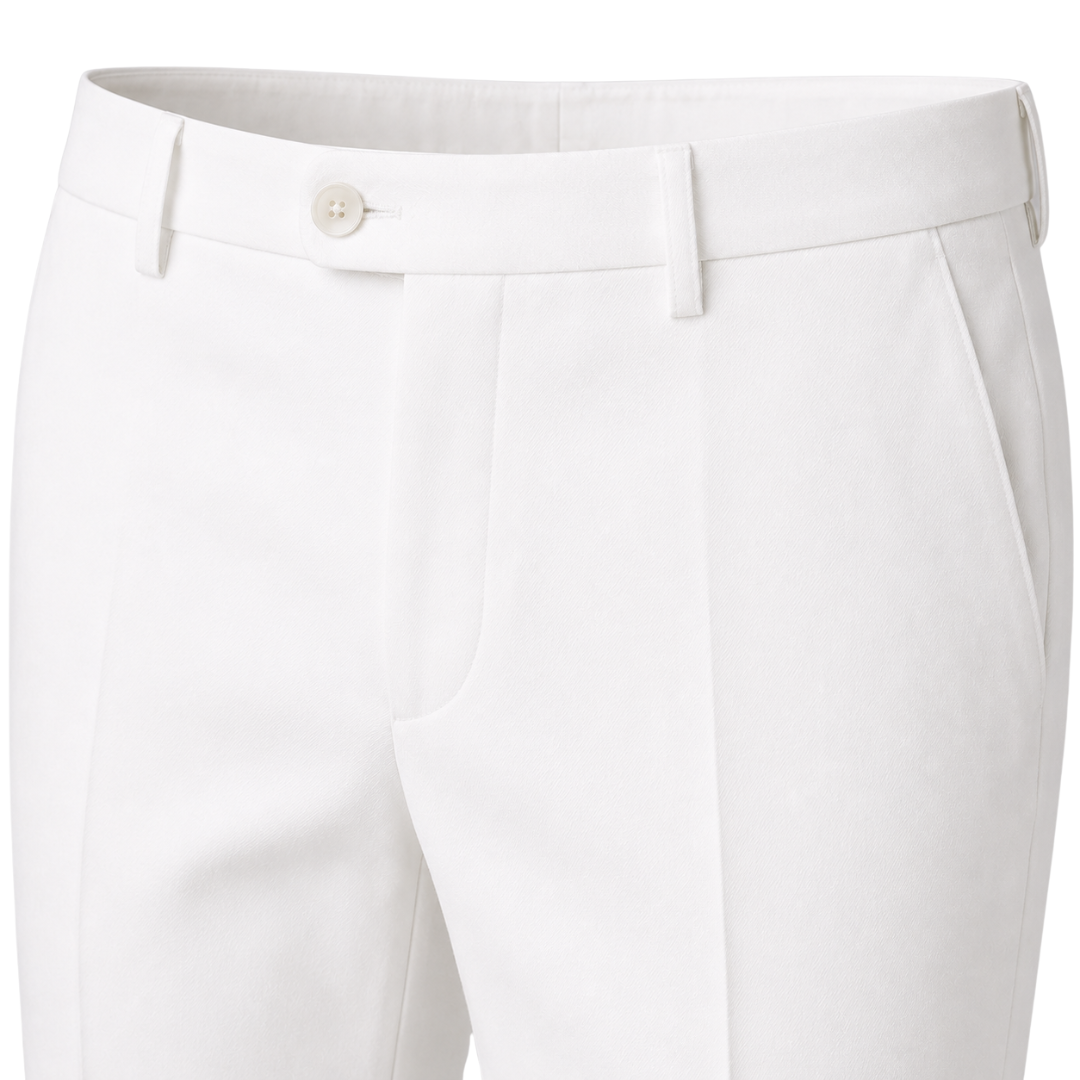 Ivory White Tailored Dress Trousers | Voonken Dowz