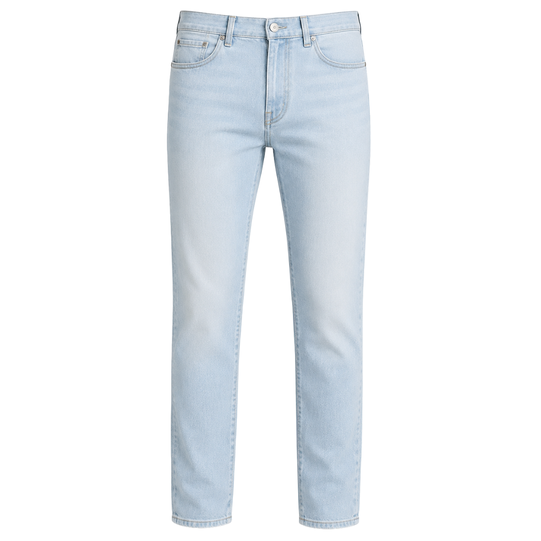 Light Wash Straight-Fit Denim Jeans | Voonken Dowz