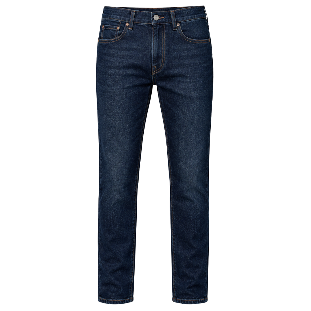 Dark Indigo Straight-Fit Denim Jeans | Voonken Dowz
