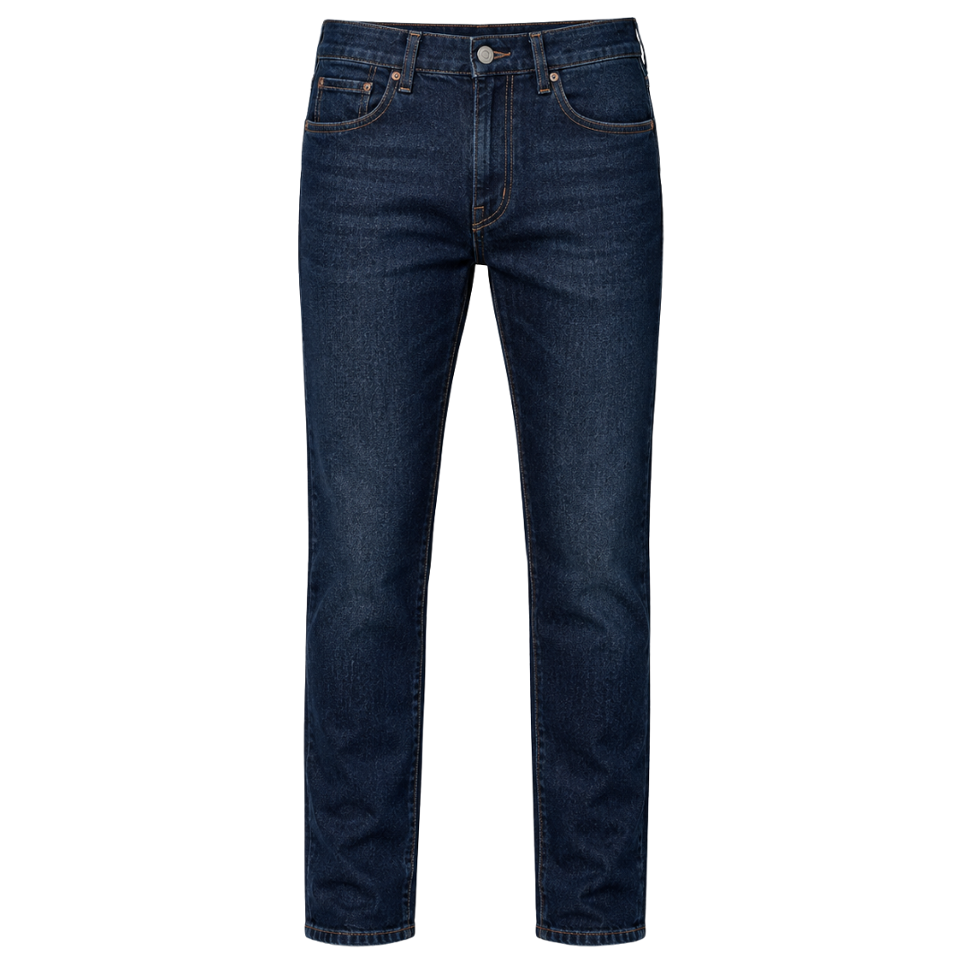 Dark Indigo Straight-Fit Denim Jeans | Voonken Dowz