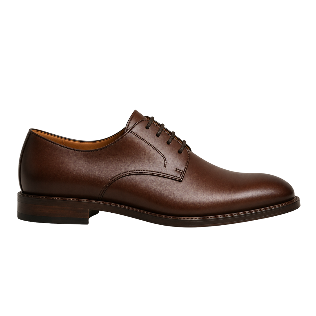 Chestnut Brown Leather Derby Shoes | Voonken Dowz