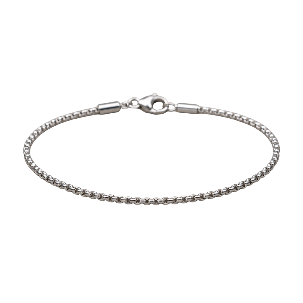 Slim Polished Stainless Steel Chain Bracelet | Voonken Dowz