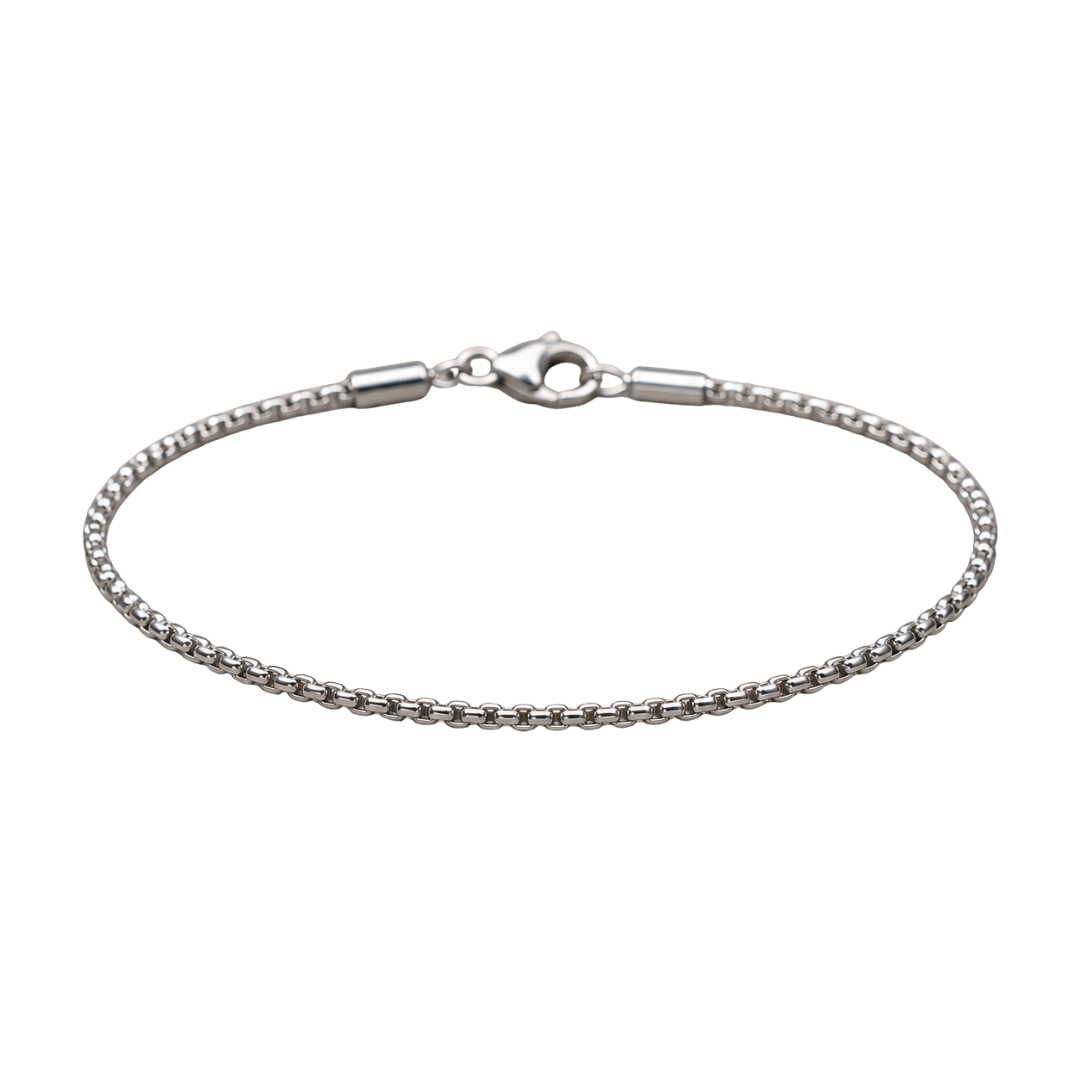 Slim Polished Stainless Steel Chain Bracelet | Voonken Dowz