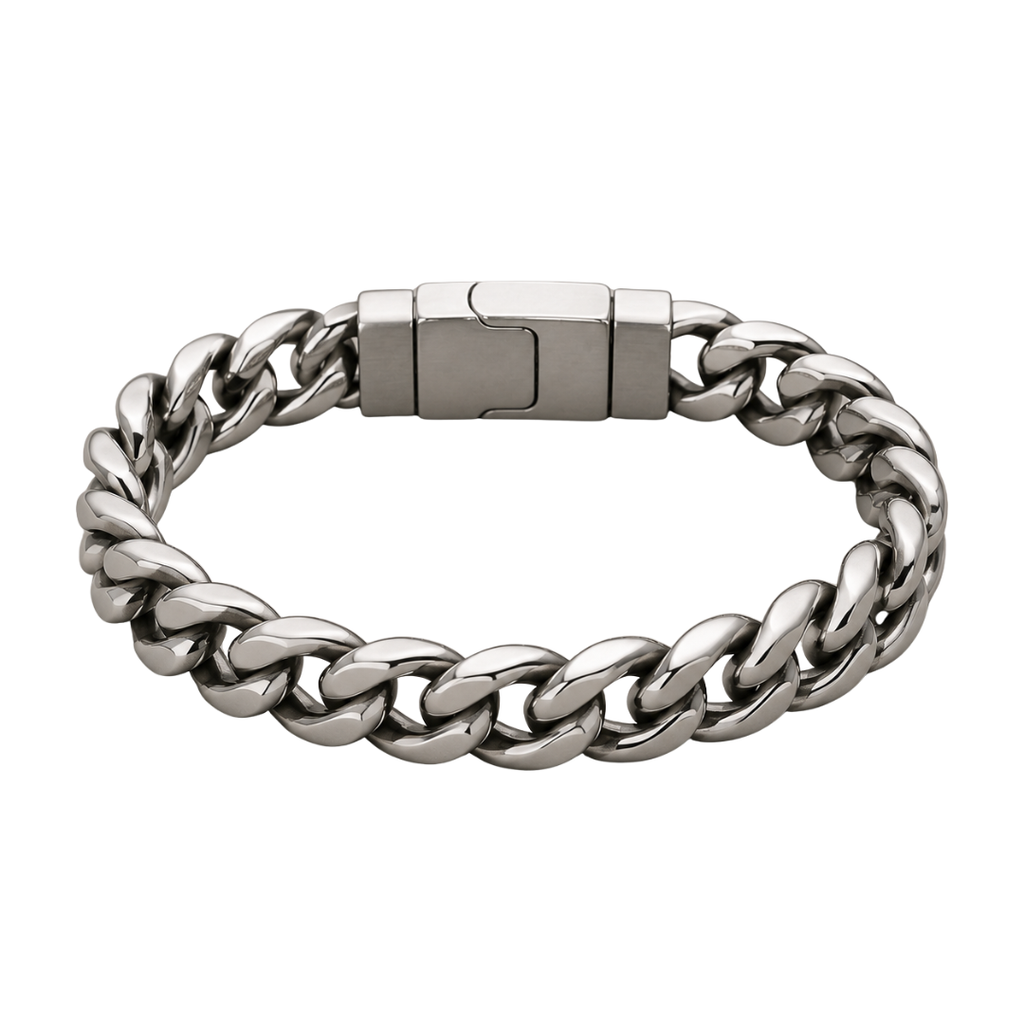 Chunky Polished Stainless Steel Cuban Bracelet | Voonken Dowz