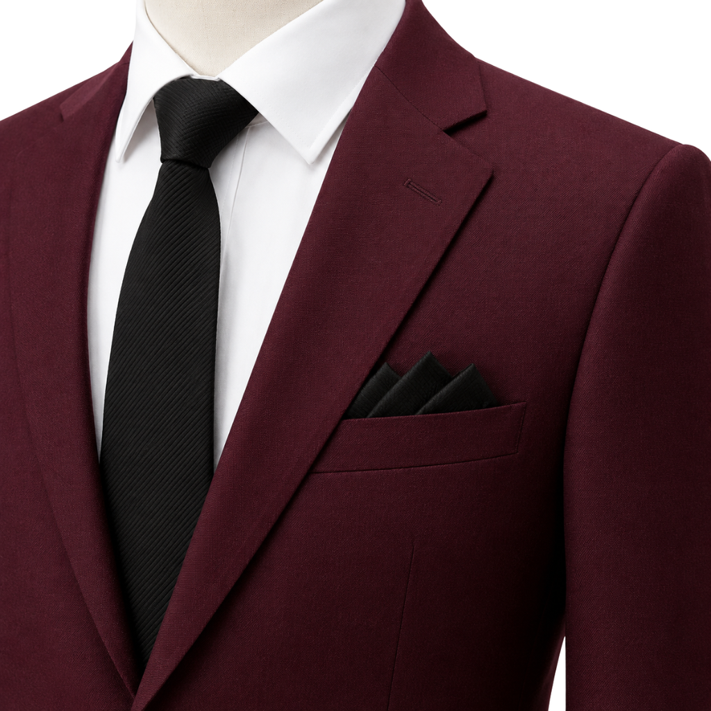 Burgundy Tailored Two-Piece Suit | Voonken Dowz