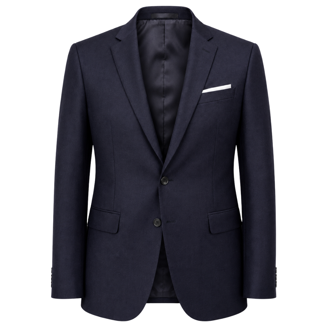 Navy Tailored Wool-Blend Blazer | Voonken Dowz
